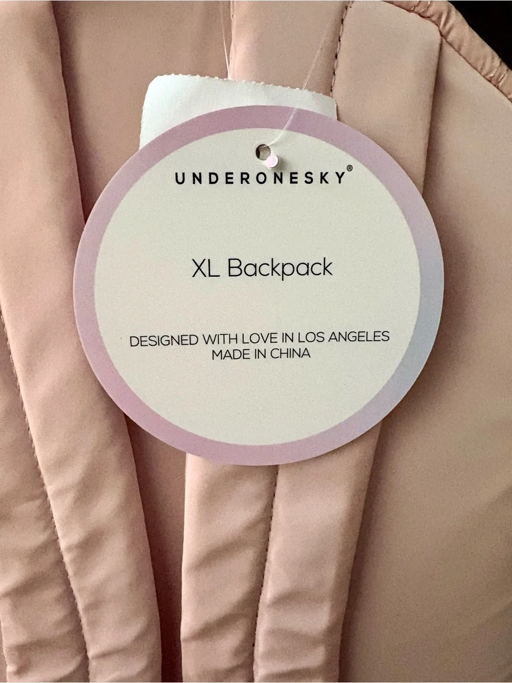 Under One Sky Quilted Heart Backpack in Light Pink with Pom Pom